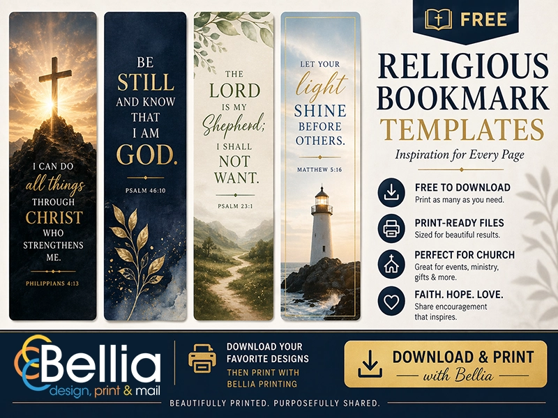 Bellia Religious ready-to-print bookmark designs