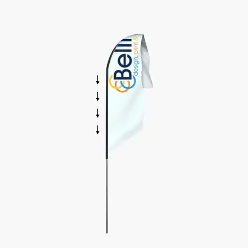 Slide the feather flag onto the pole.